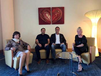 Heidi Winkler, R. Eilert, Hotelinhaber Stefan Gesell und Ursula Nold